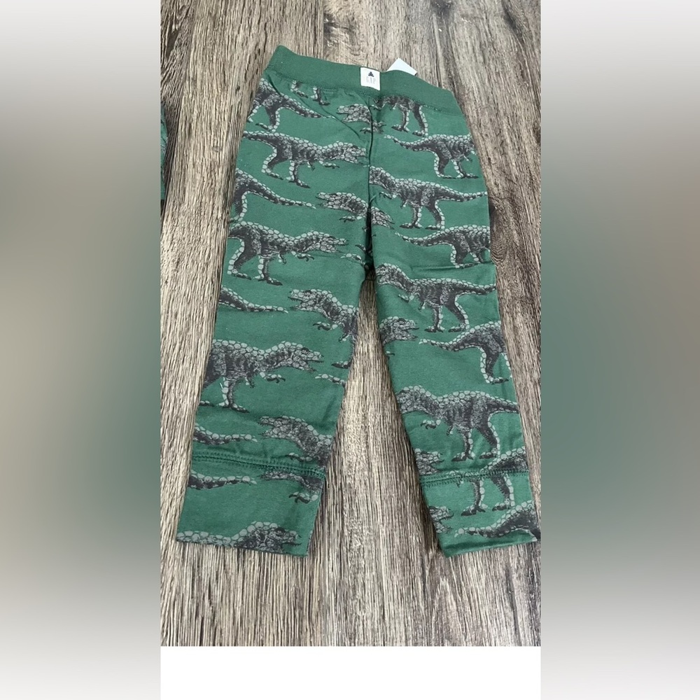 GAP Toddler Green Long Sleeve Shirt and Pants Outfit Green Dino Pattern, Size 2T - Picture 8 of 10